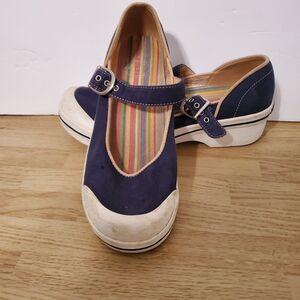 Dansko Vegan Blue Valerie Mary Jane Clog Size 38 (US 7.5 - 8) Closed Toe Shoe